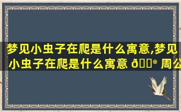 梦见小虫子在爬是什么寓意,梦见小虫子在爬是什么寓意 💮 周公解梦
